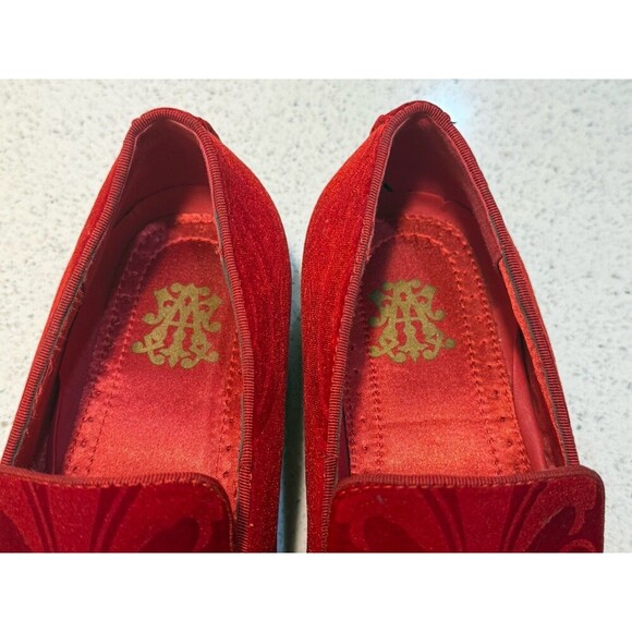 After Midnight Mens Embellished Velvet Formal Dress Loafers Shoes 10.5 Red 7017 main image 5